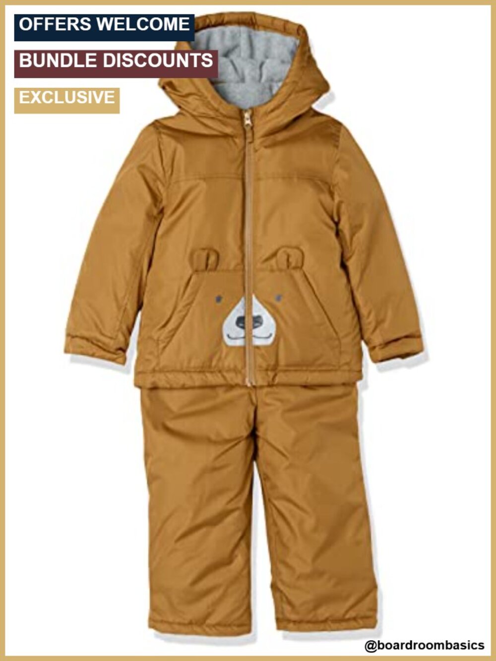 Toddler Boys 2-Piece Snowsuit Set Winter Jacket & Skibib Pants